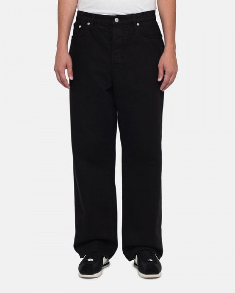 Black Stussy Big Ol' Jean Overdyed Men Pants | NRE-3997