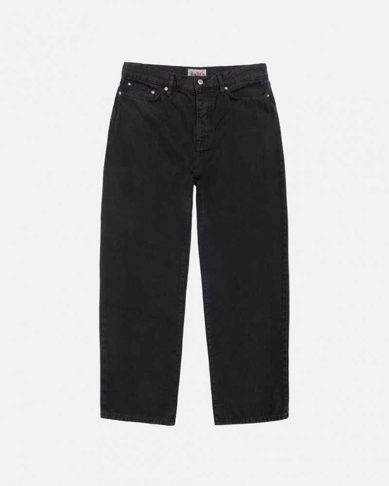 Black Stussy Big Ol\' Jean Washed Canvas Men Denim | DRQ-3616