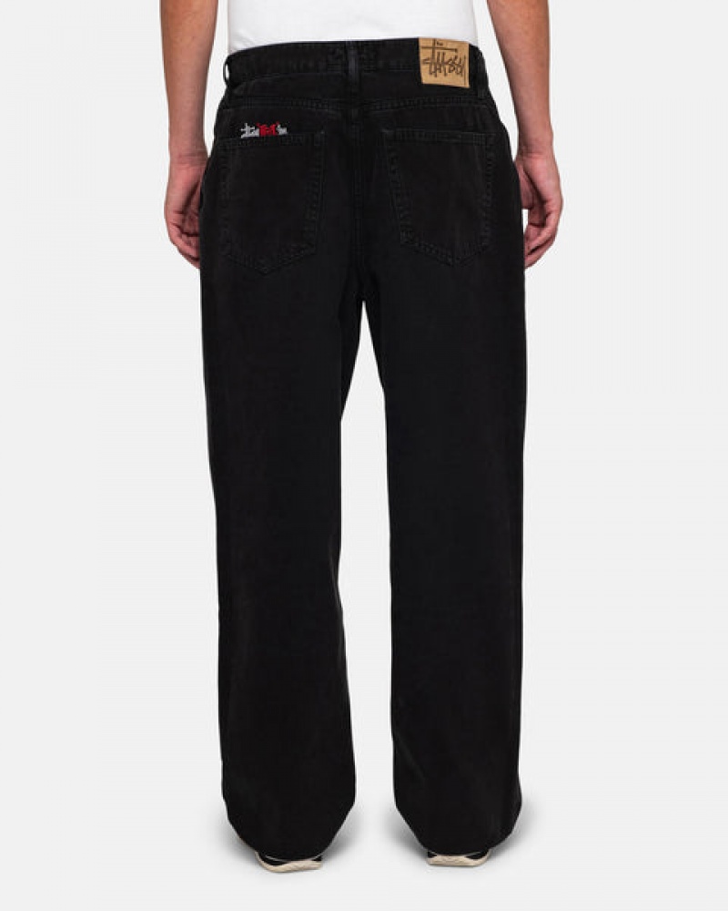 Black Stussy Big Ol' Jean Washed Canvas Men Pants | NFQ-8920