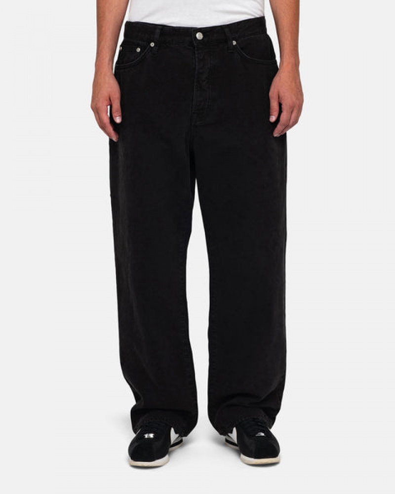 Black Stussy Big Ol' Jean Washed Canvas Women Pants | TJN-8782