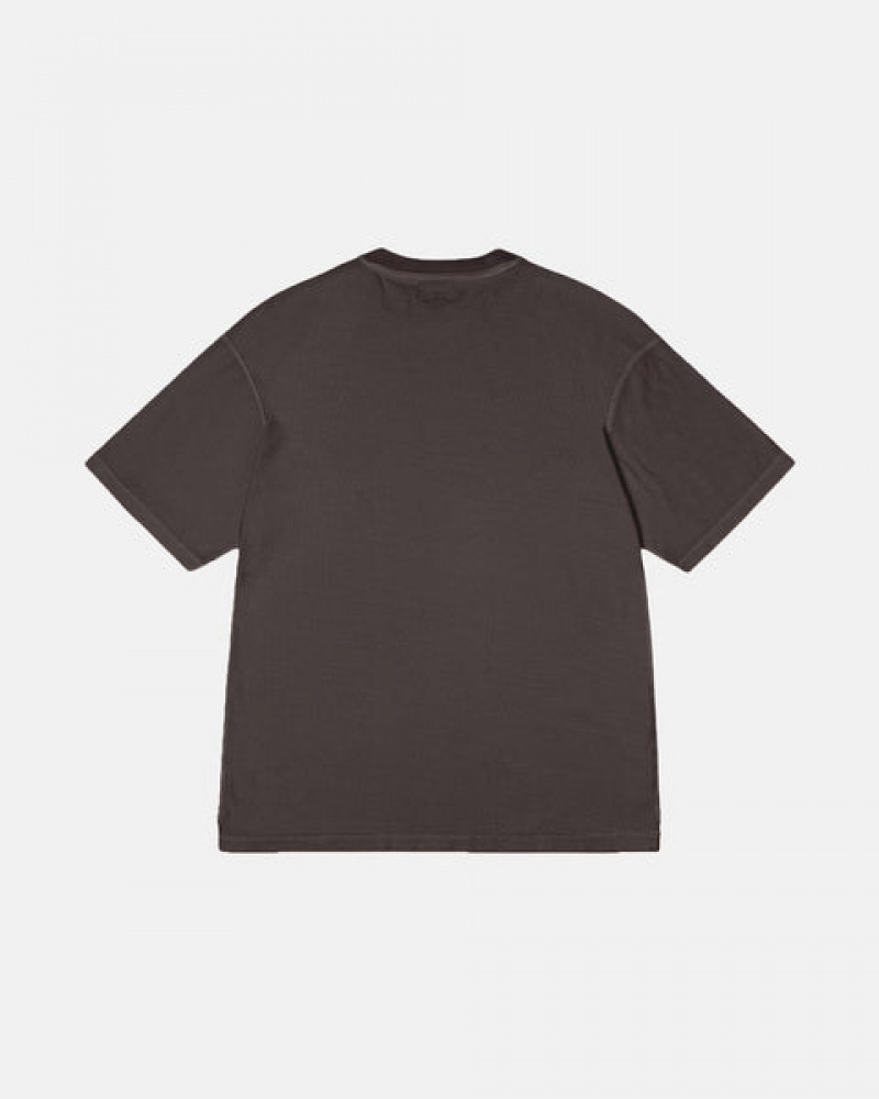 Black Stussy Lazy Tee Men T Shirt | VJS-0287