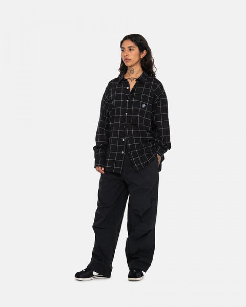 Black Stussy Light Weight Classic Shirt Women Shirts | PGF-3390