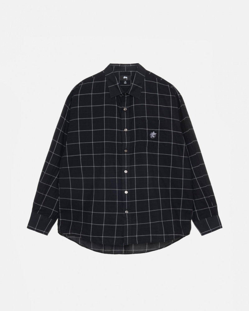 Black Stussy Light Weight Classic Shirt Women Shirts | PGF-3390