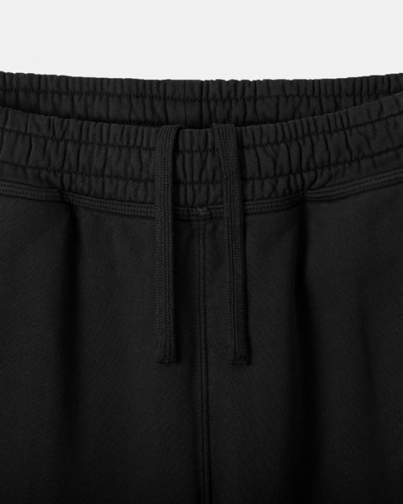 Black Stussy Overdyed Stock Logo Sweat Short Men Shorts | DIX-6760