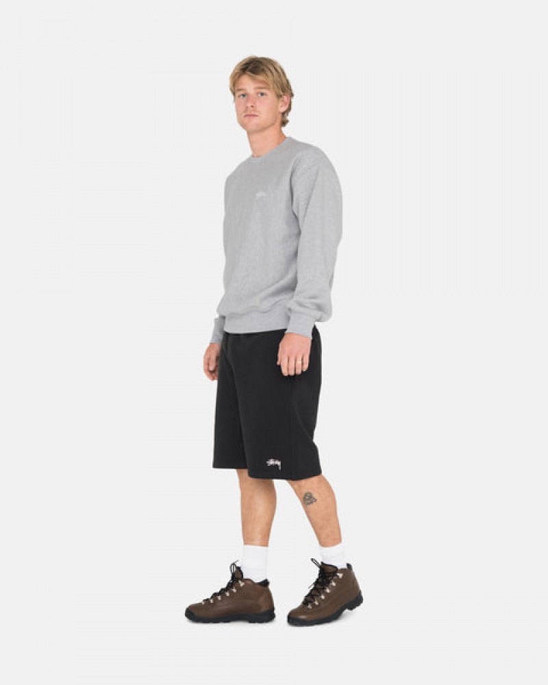 Black Stussy Overdyed Stock Logo Sweat Short Men Shorts | DIX-6760