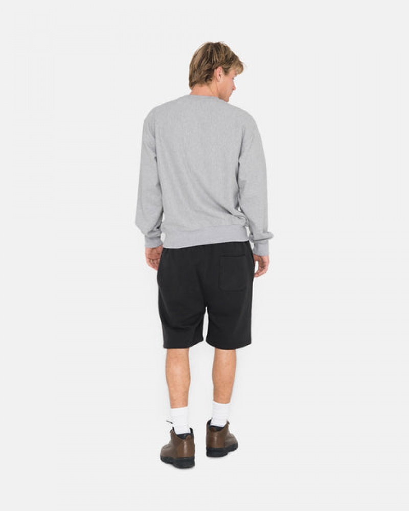 Black Stussy Overdyed Stock Logo Sweat Short Men Shorts | DIX-6760