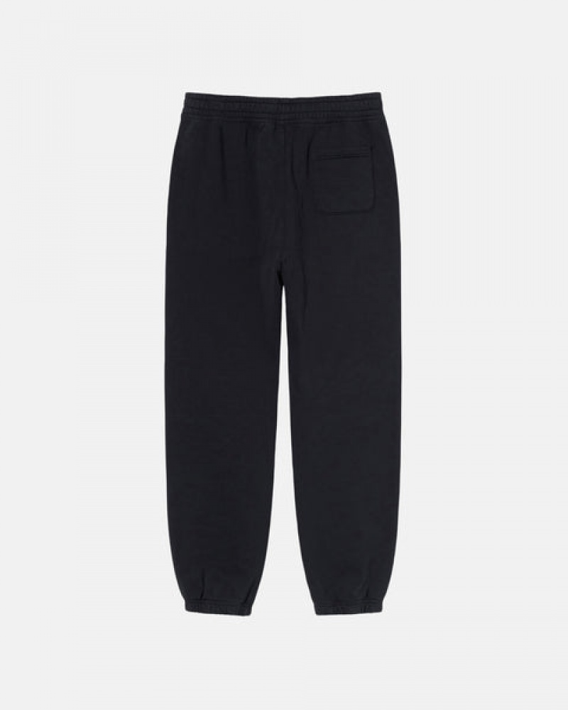 Black Stussy Overdyed Stock Logo Sweatpant Men Sweatpants | DQF-0029