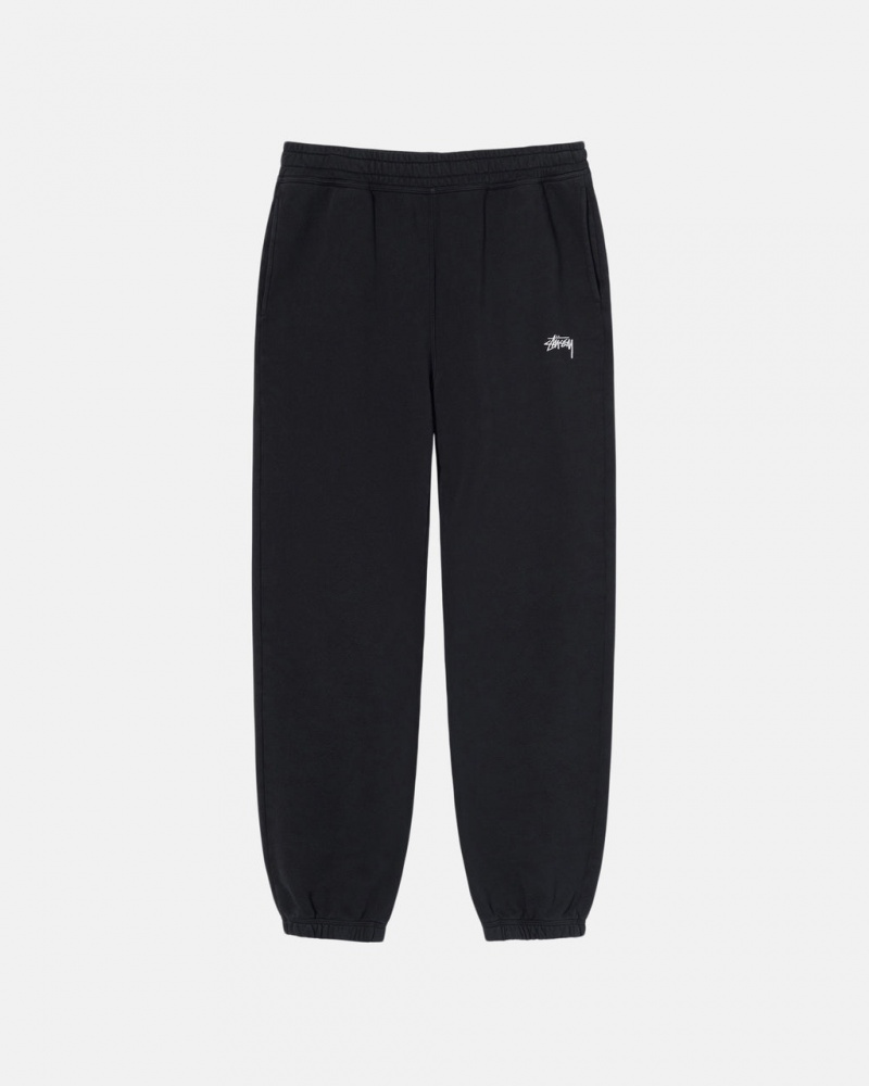 Black Stussy Overdyed Stock Logo Sweatpant Men Sweatpants | DQF-0029