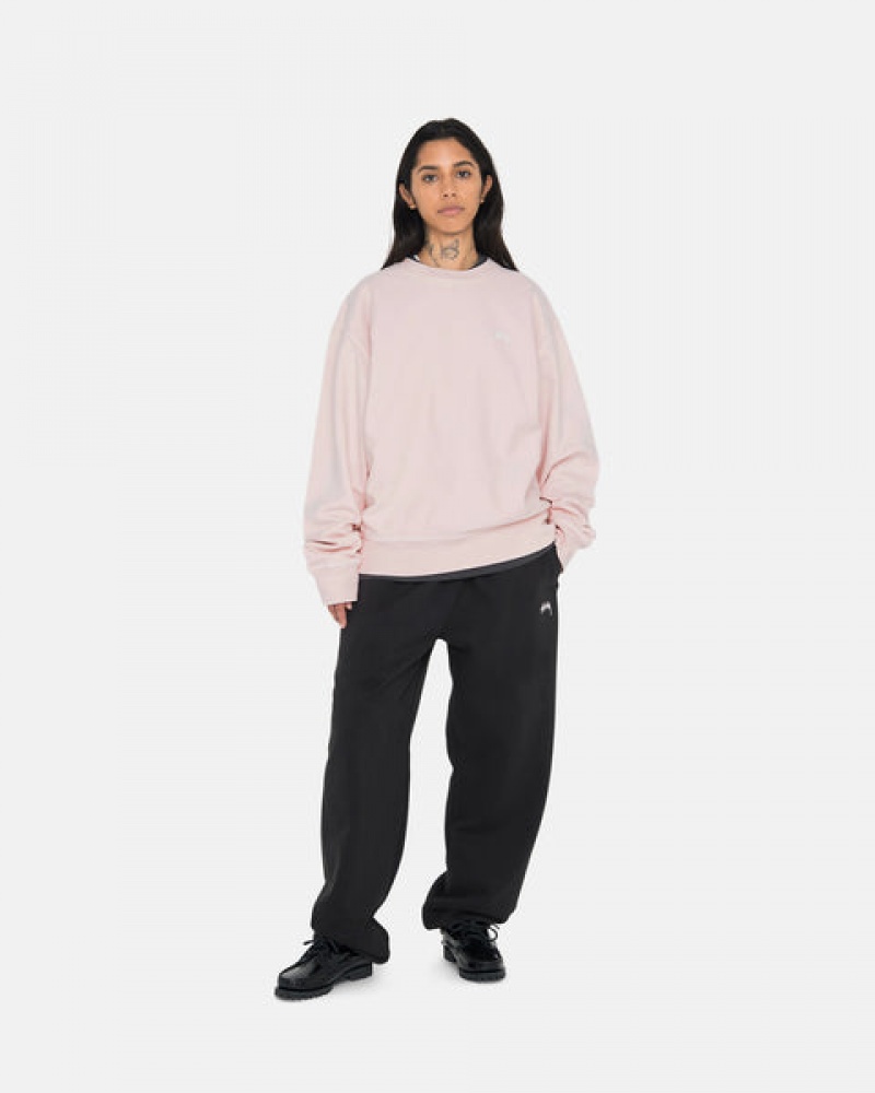 Black Stussy Overdyed Stock Logo Sweatpant Women Sweatpants | QPF-8757