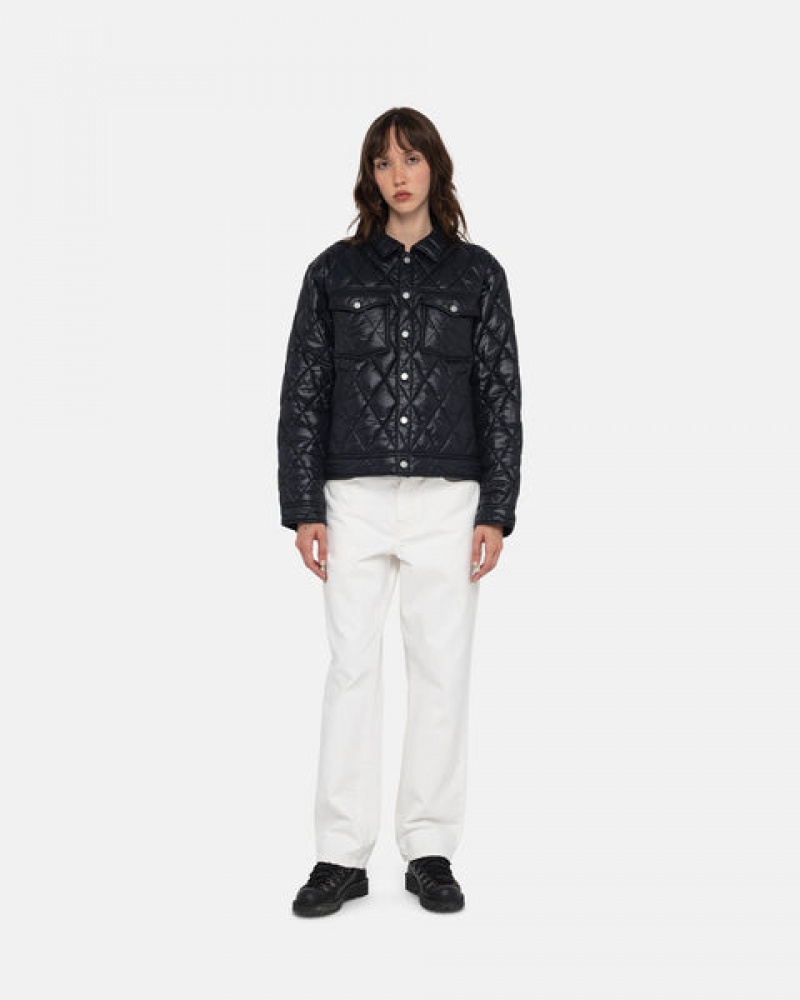 Black Stussy Ranch Jacket Quilted Nylon Men Jackets | VWG-5241