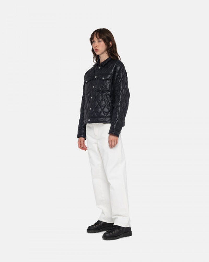 Black Stussy Ranch Jacket Quilted Nylon Men Jackets | VWG-5241