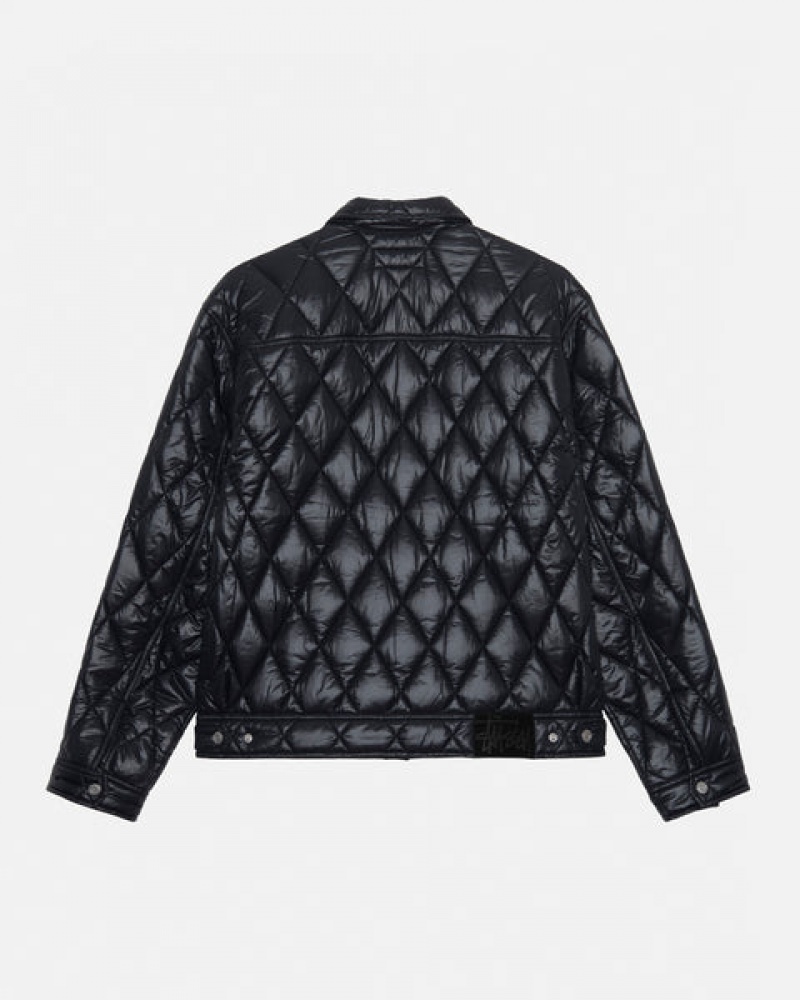 Black Stussy Ranch Jacket Quilted Nylon Men Jackets | VWG-5241