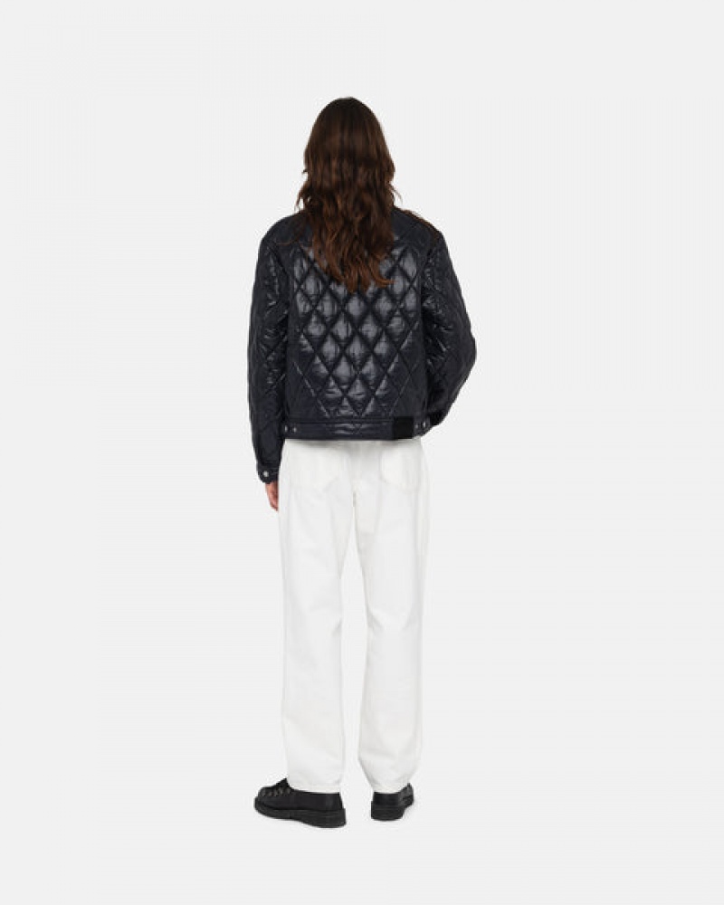 Black Stussy Ranch Jacket Quilted Nylon Women Jackets | RRN-1886