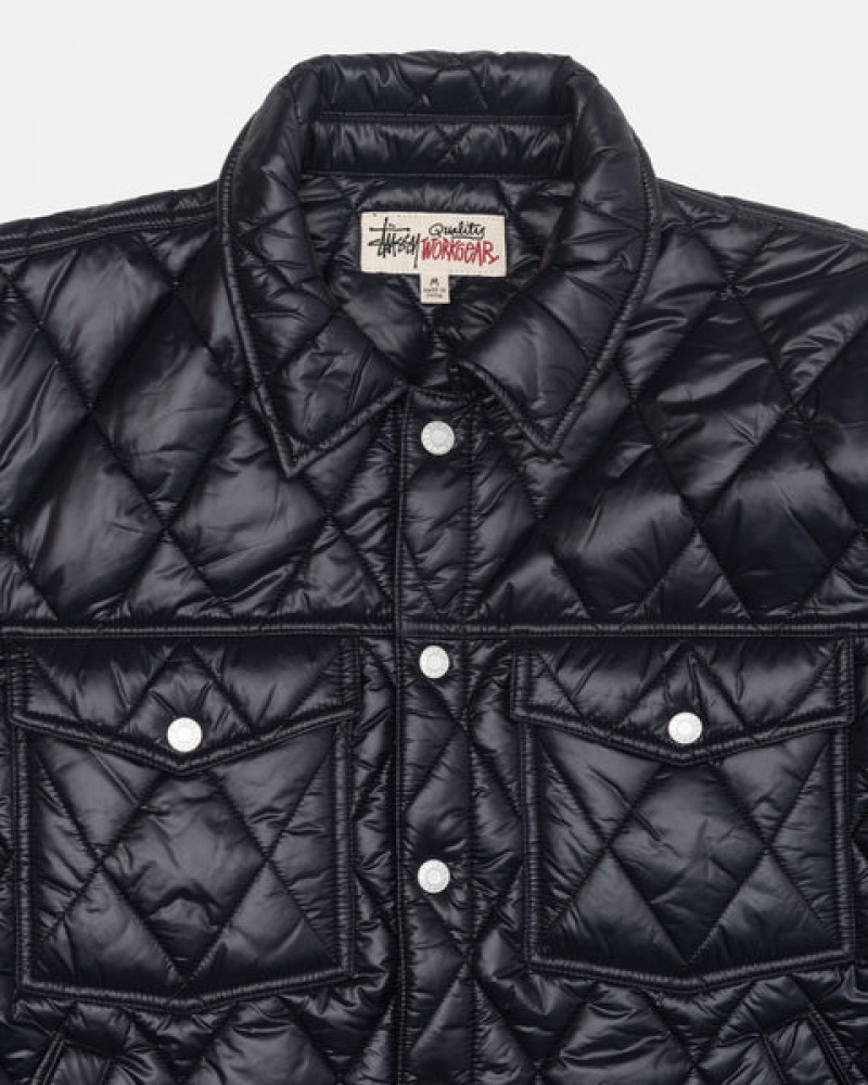 Black Stussy Ranch Jacket Quilted Nylon Women Jackets | RRN-1886