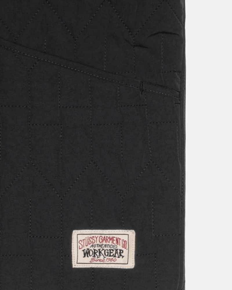 Black Stussy S Quilted Liner Jacket Men Jackets | GFS-5463