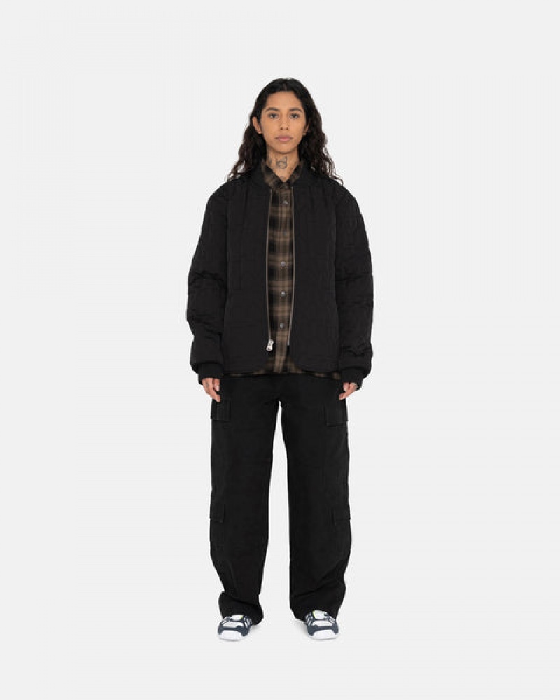 Black Stussy S Quilted Liner Jacket Women Jackets | WCJ-4411