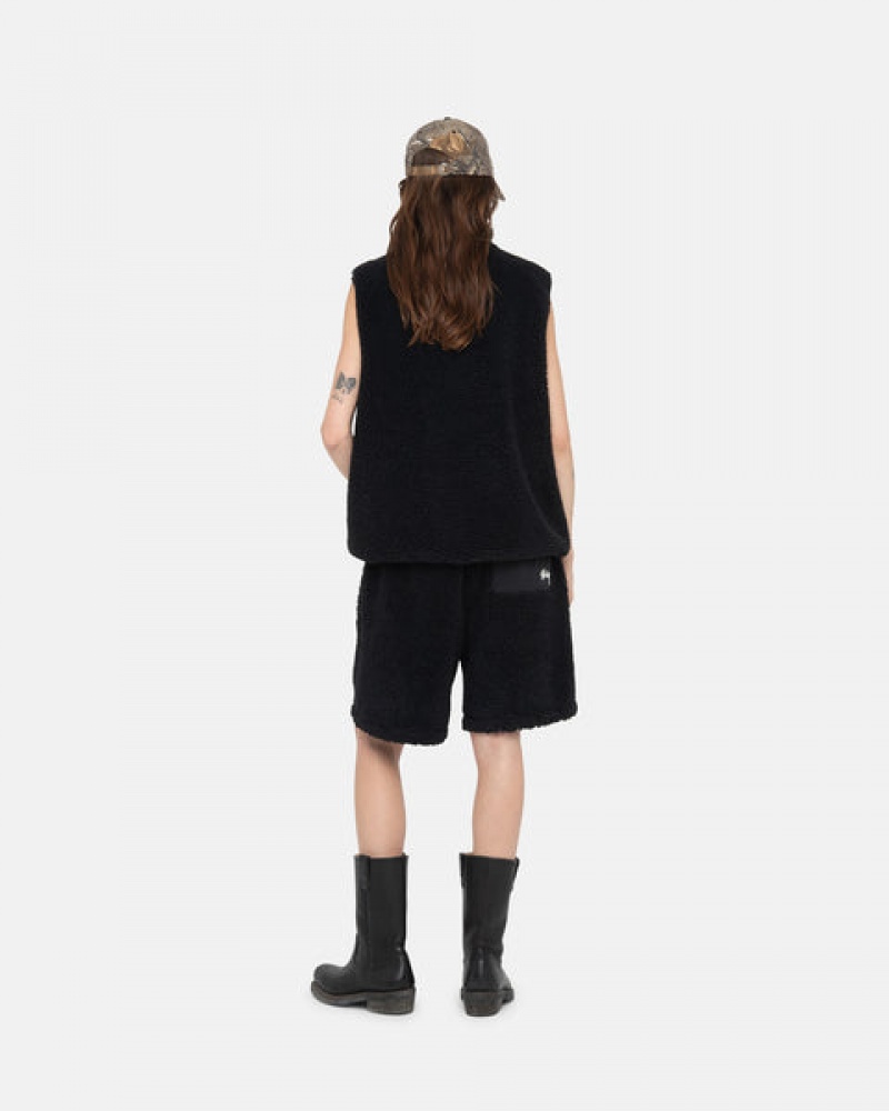 Black Stussy Sherpa Short Women Shorts | RZM-6852