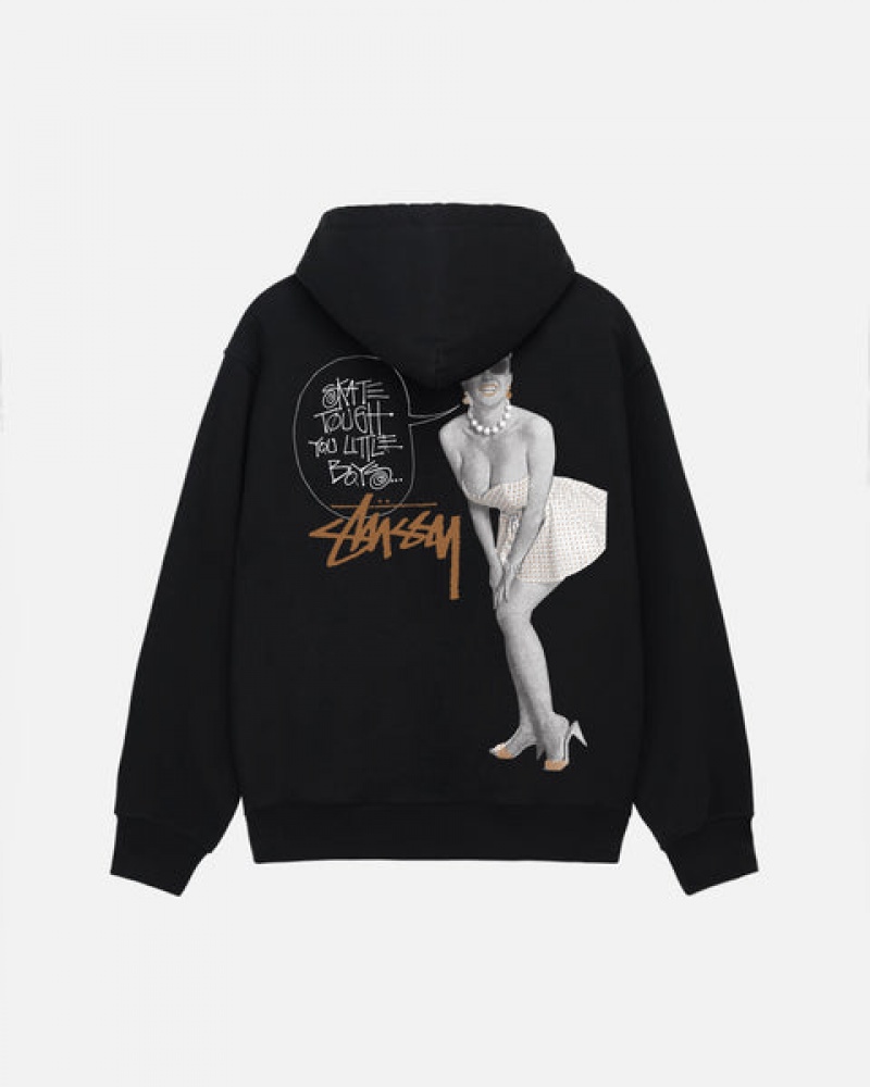 Black Stussy Skate Tough Zip Hoodie Men Hoodie | ANA-9571