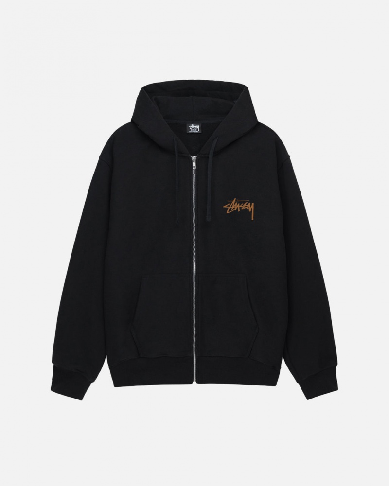 Black Stussy Skate Tough Zip Hoodie Men Hoodie | ANA-9571