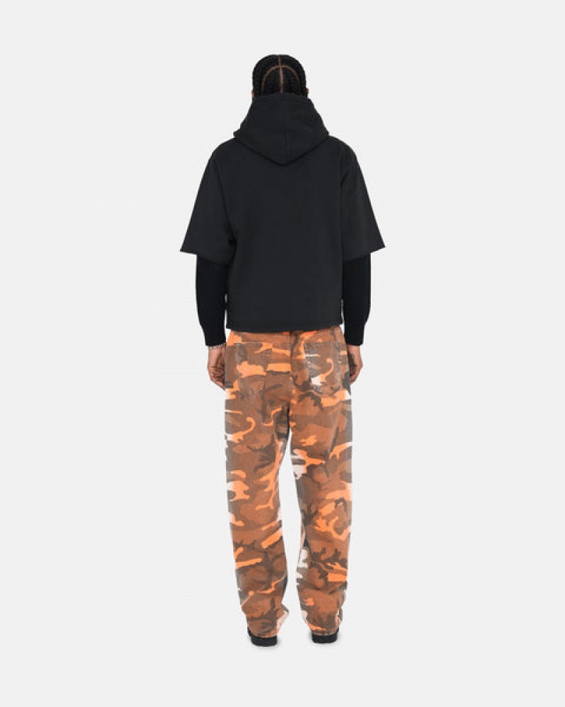 Black Stussy Ss Boxy Cropped Hoodie Men Hoodie | CRR-0153