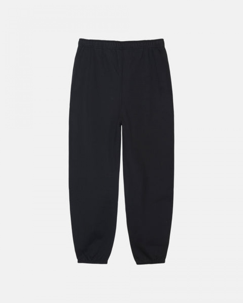 Black Stussy Stone Wash Fleece Pant Men Sweatpants | FBT-4590