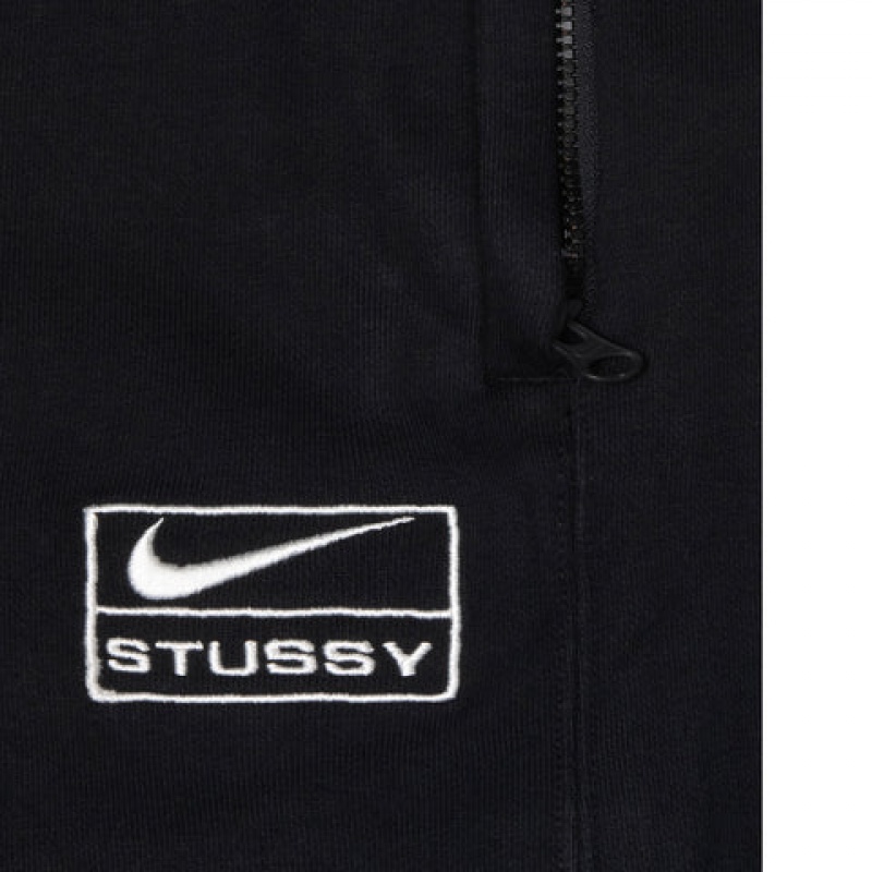 Black Stussy Stone Wash Fleece Pant Men Sweatpants | FBT-4590