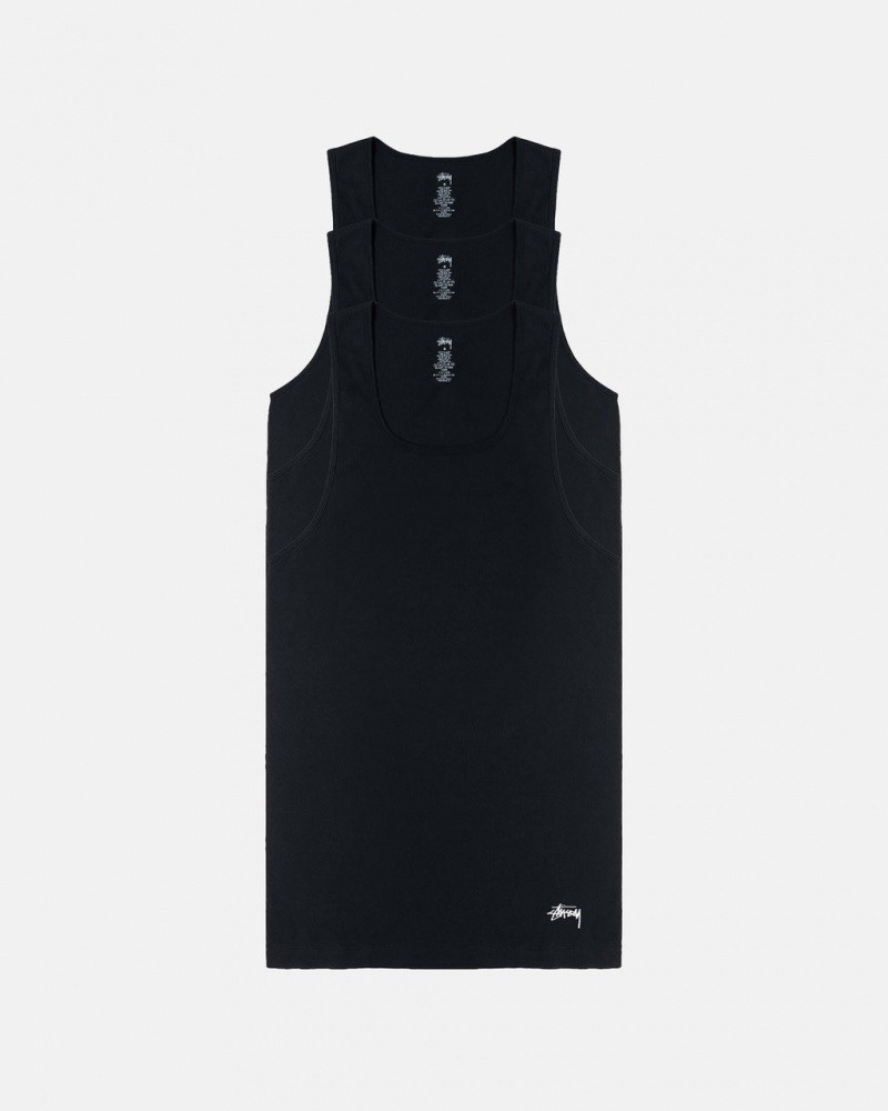 Black Stussy Stussy Tank Undershirt Men Shirts | FDA-7892