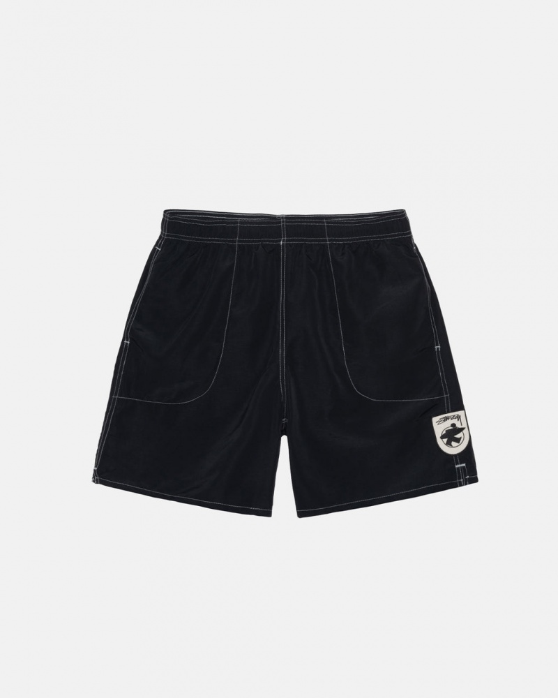 Black Stussy Surfman Patch Water Short Men Swimwear | CNA-3473