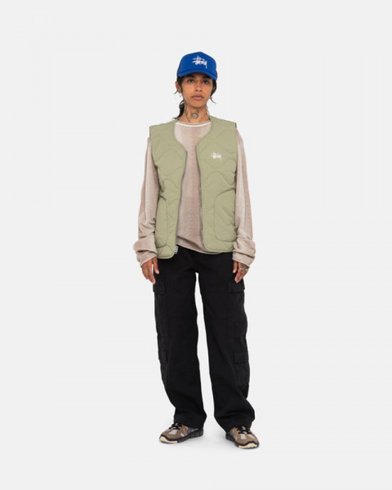 Black Stussy Surplus Cargo Ripstop Women Pants | FTQ-1421