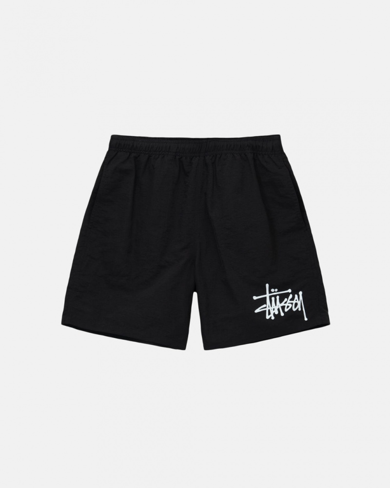 Black Stussy Water Short Big Basic Men Shorts | AEG-5207