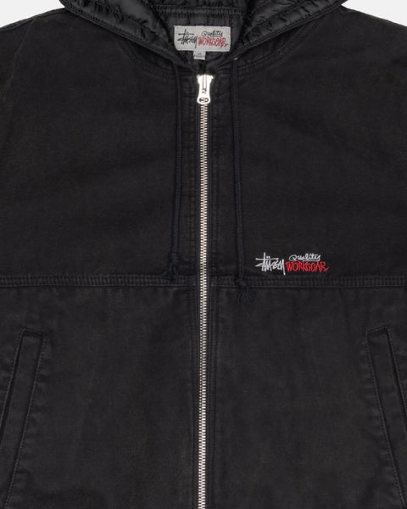 Black Stussy Work Jacket Insulated Canvas Men Jackets | CFR-2969