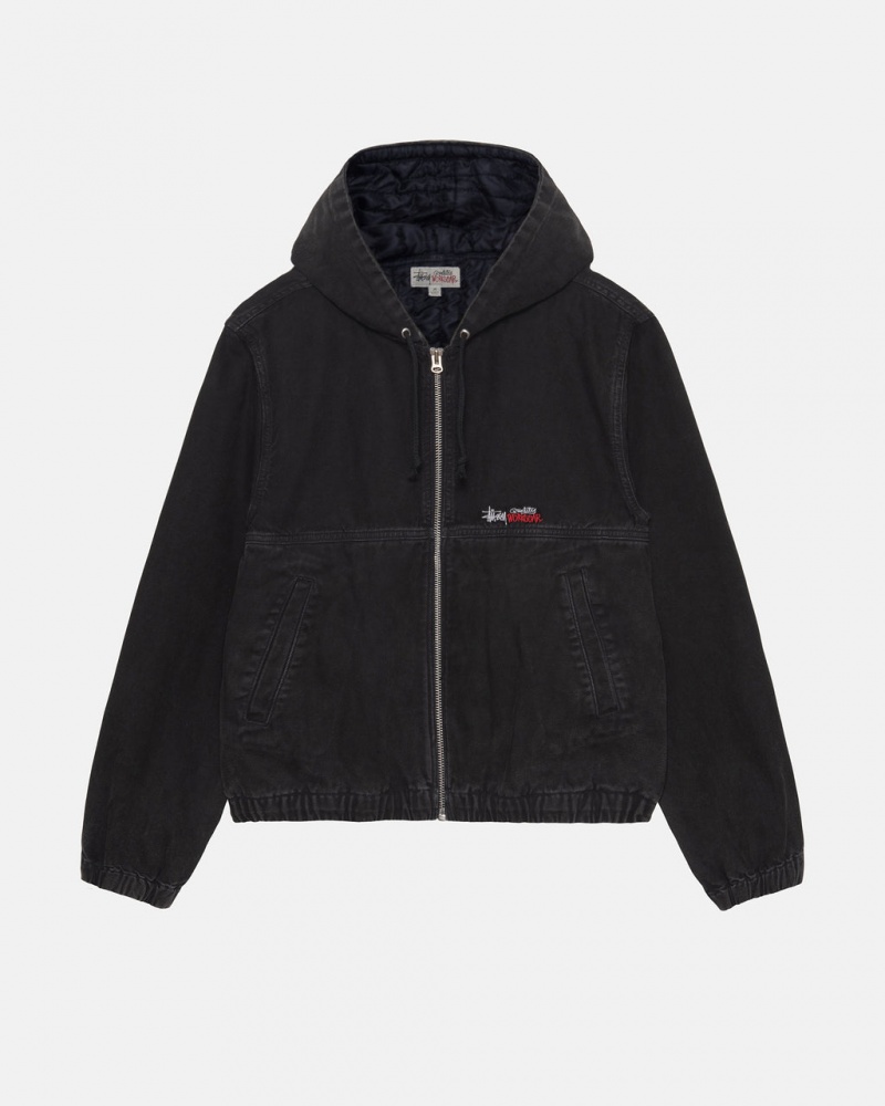 Black Stussy Work Jacket Insulated Canvas Men Jackets | CFR-2969