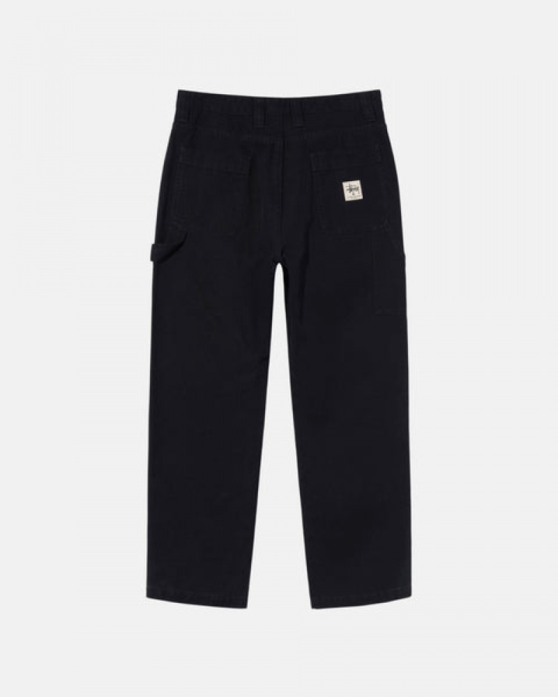 Black Stussy Work Pant Canvas Men Pants | IRW-6734