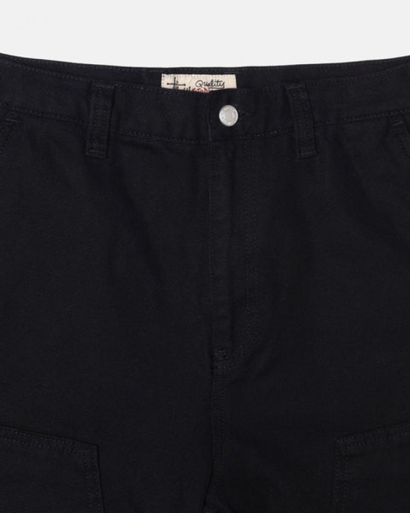 Black Stussy Work Pant Canvas Men Pants | IRW-6734