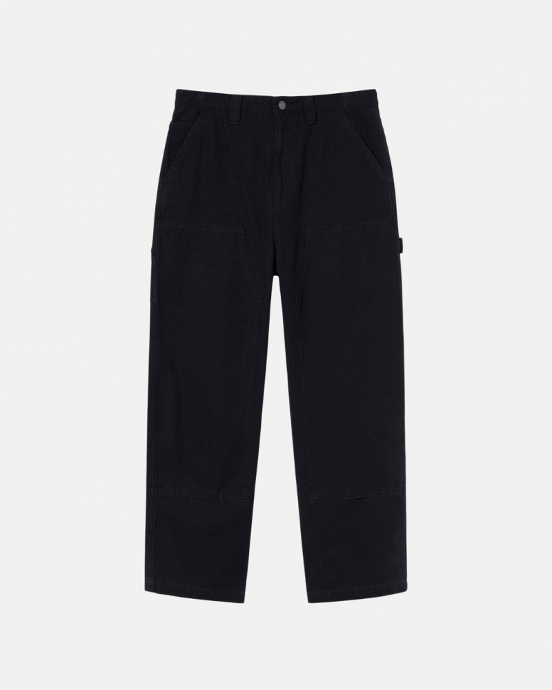 Black Stussy Work Pant Canvas Men Pants | IRW-6734