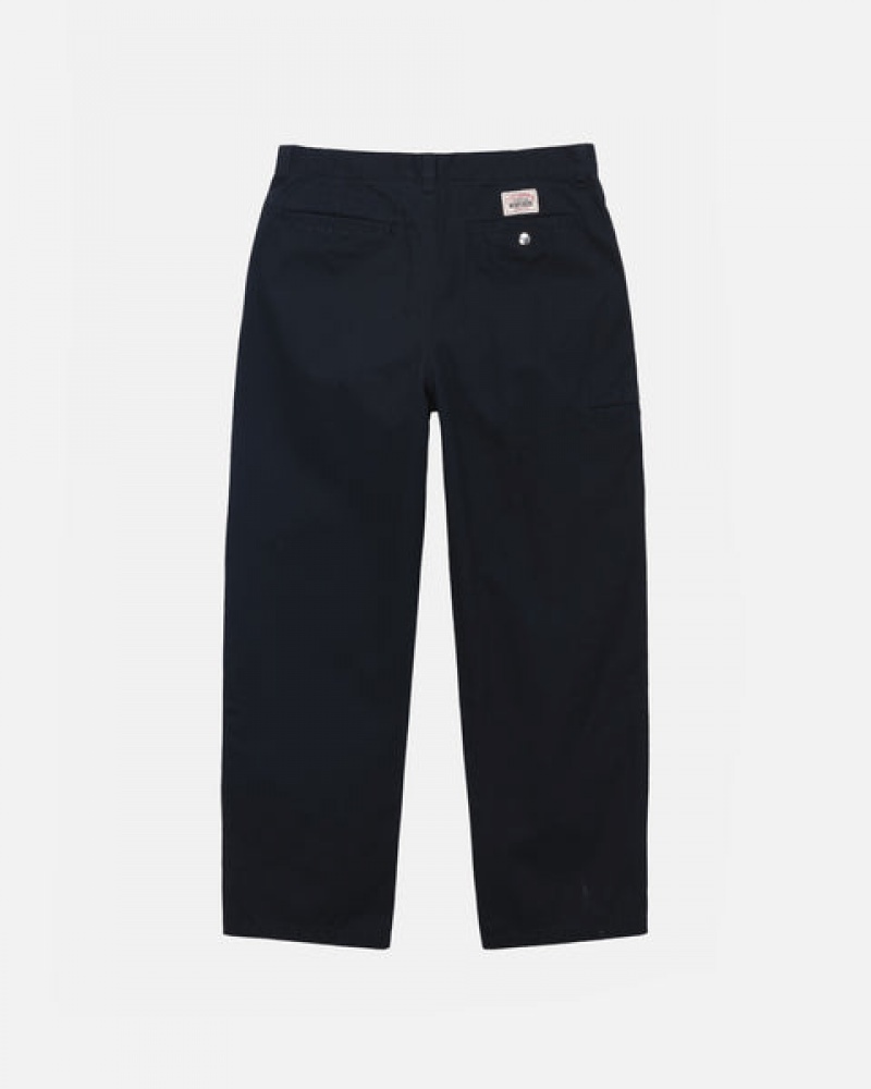 Black Stussy Workgear Trouser Twill Men Pants | NFI-4133