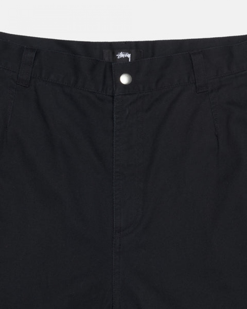 Black Stussy Workgear Trouser Twill Men Pants | NFI-4133