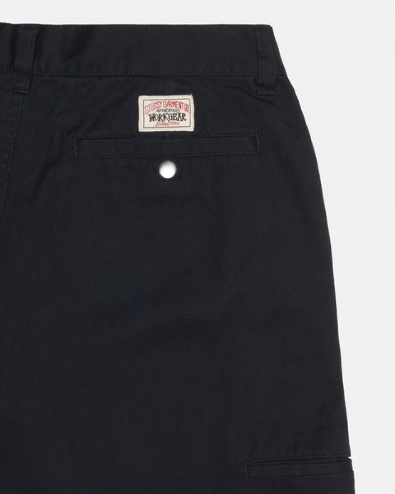 Black Stussy Workgear Trouser Twill Men Pants | NFI-4133