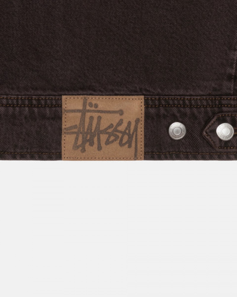 Black Stussy Zip Work Jacket Denim Women Denim | VGM-3319