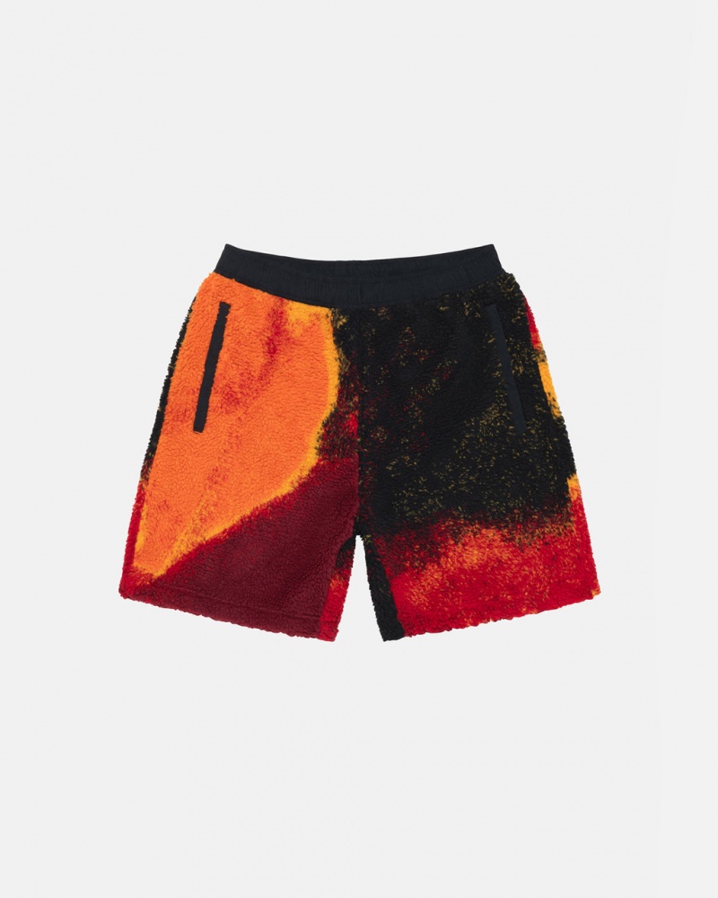 Black / Red Stussy Sherpa Short Men Shorts | LSR-6053