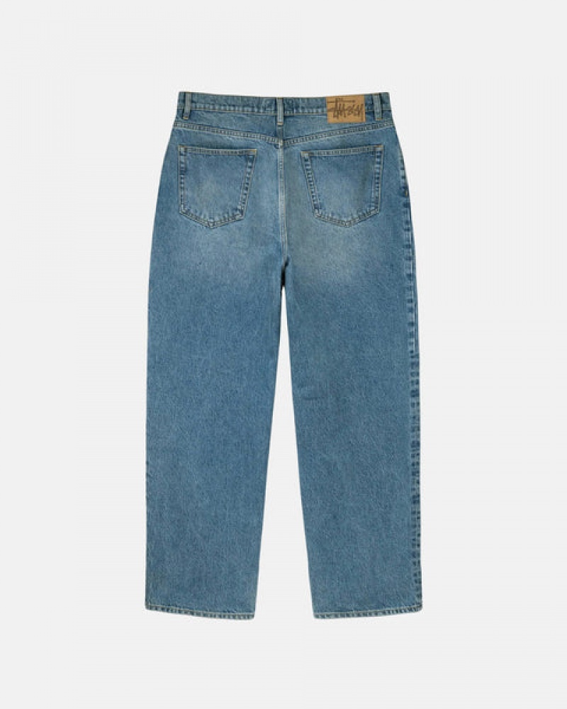 Blue Stussy Big Ol' Jean Denim Men Pants | VRI-5969