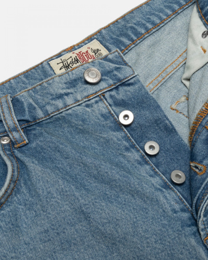 Blue Stussy Big Ol' Jean Denim Men Pants | VRI-5969