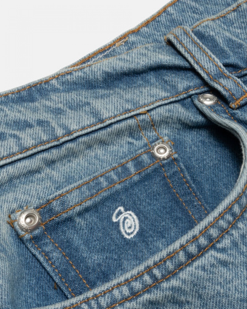 Blue Stussy Big Ol' Jean Denim Men Pants | VRI-5969