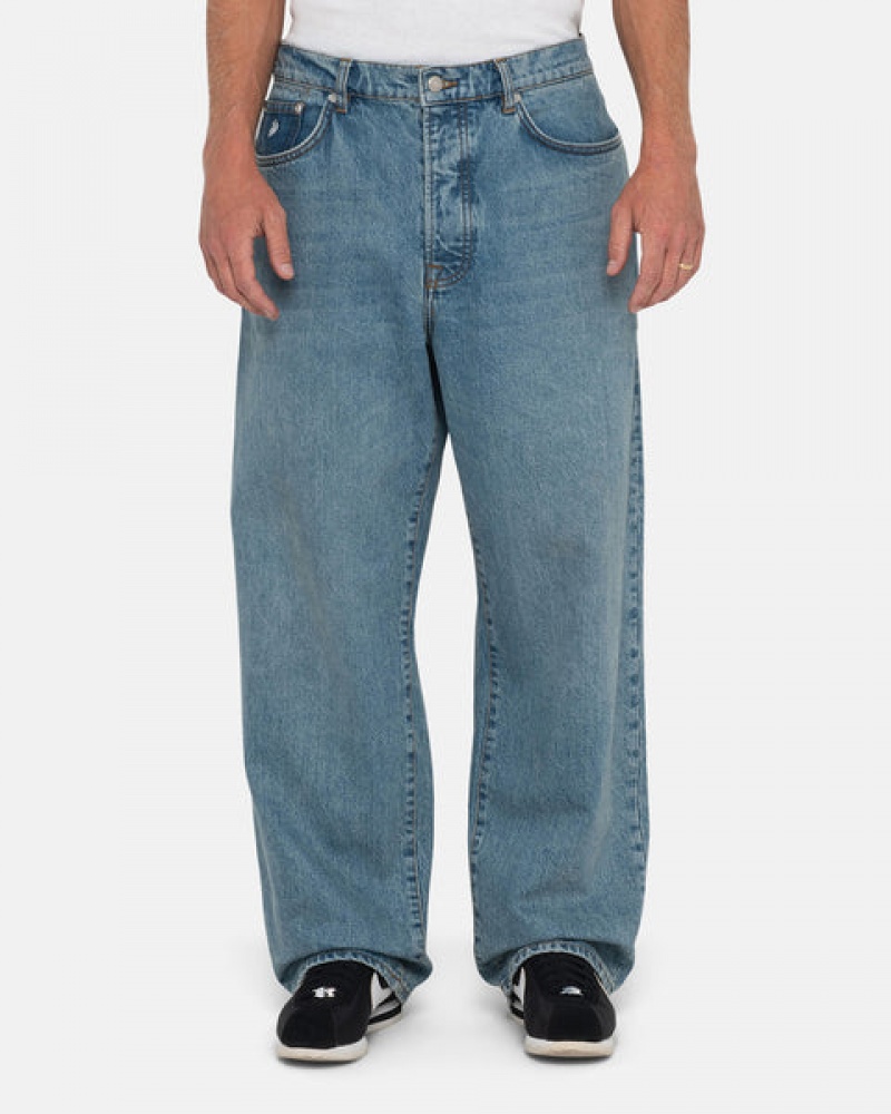 Blue Stussy Big Ol' Jean Denim Men Pants | VRI-5969