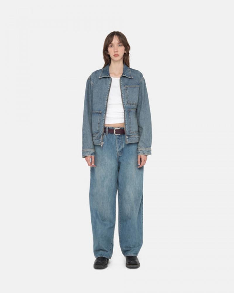 Blue Stussy Big Ol' Jean Denim Men Pants | VRI-5969