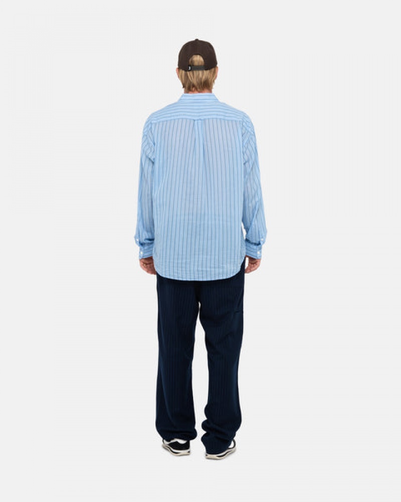 Blue Stussy Light Weight Classic Shirt Women Shirts | ZZE-2860