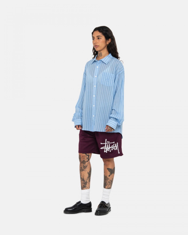 Blue Stussy Light Weight Classic Shirt Women Shirts | ZZE-2860