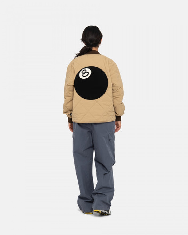 Brown Stussy 8 Ball Quilted Liner Jacket Women Jackets | WPO-8113