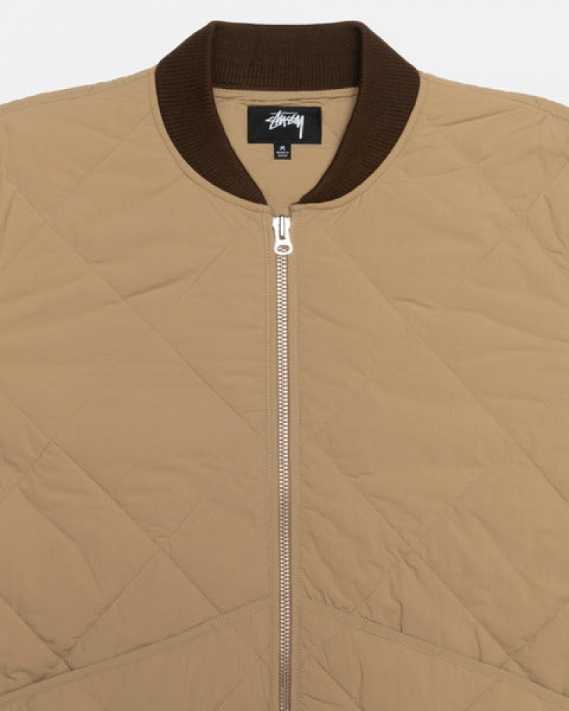 Brown Stussy 8 Ball Quilted Liner Jacket Women Jackets | WPO-8113