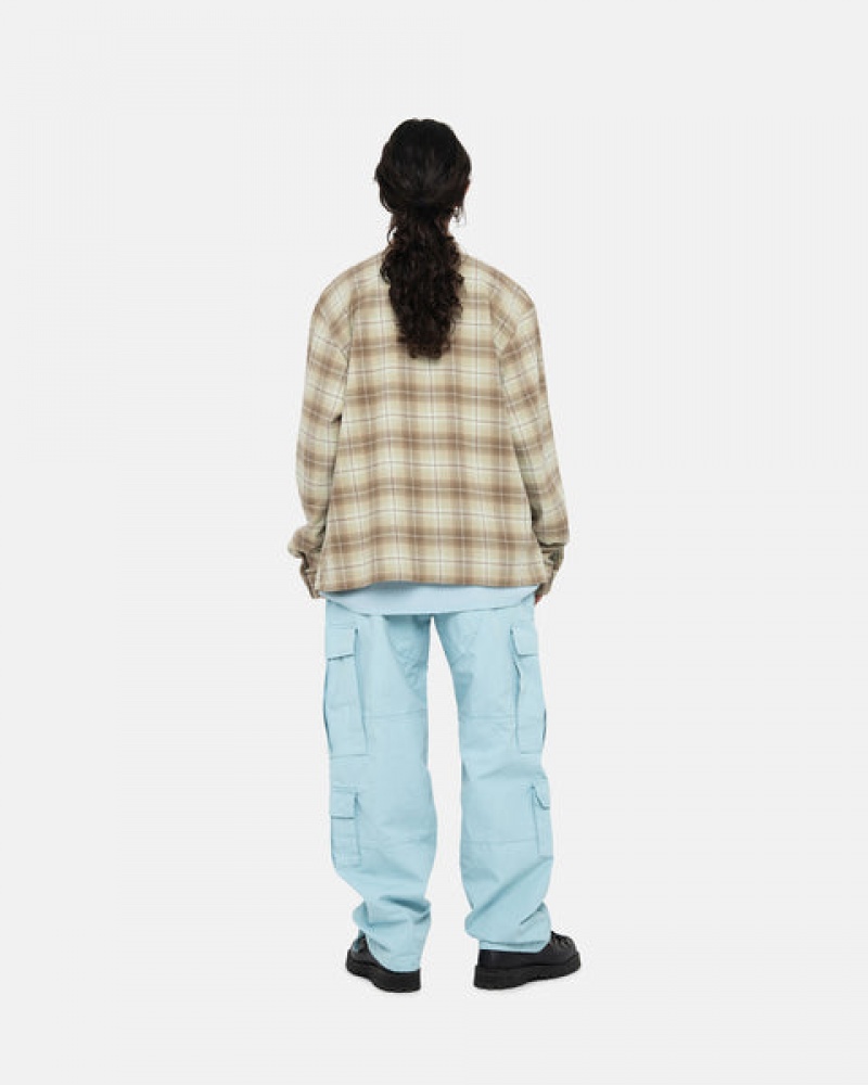 Brown Stussy Frank Plaid Zip Shirt Women Shirts | RZM-7921